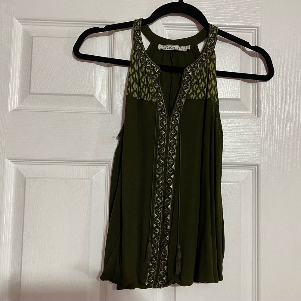 Chloe K green tank top